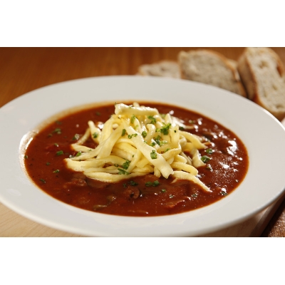 Hungarian goulash soup with spätzle