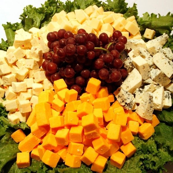 Assorted cheeses with crackers & flatbreads