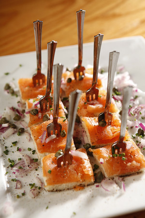 Smoked salmon canapés