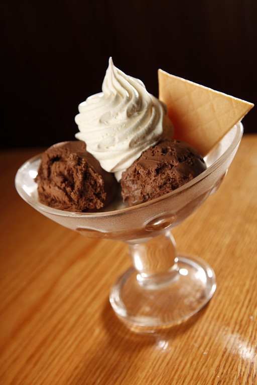 Vanilla or chocolate ice cream