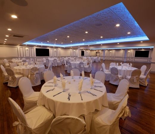 round tables in nassau-franklin catering room
